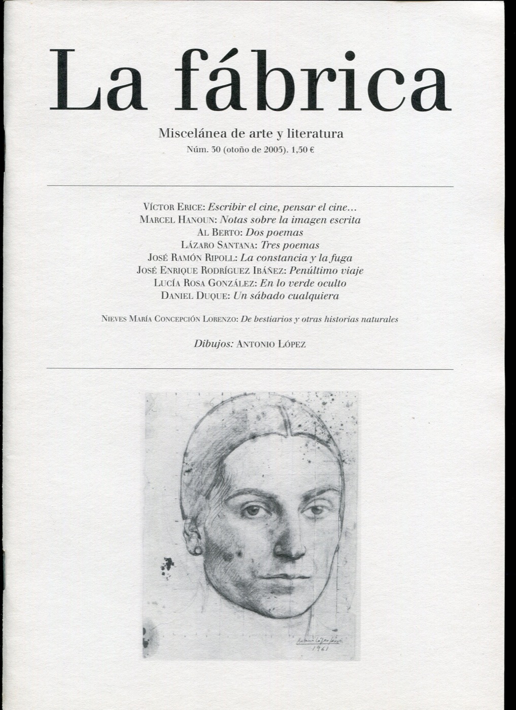 Cubierta del último número (30) de La fábrica