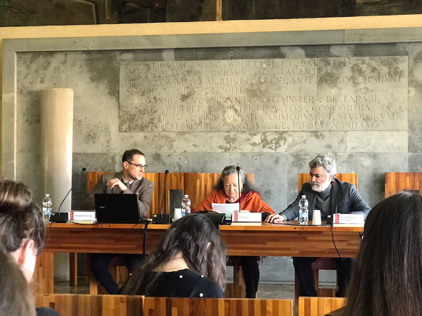 Con Elsa López y el profesor Alessandro Mistrorigo